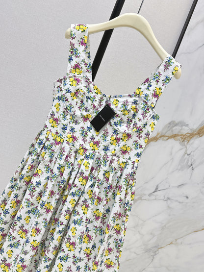 26ss Floral Print Strapless Sundress
