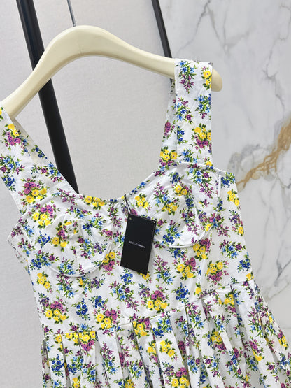 26ss Floral Print Strapless Sundress