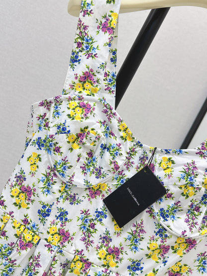 26ss Floral Print Strapless Sundress