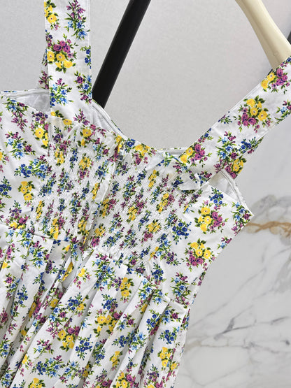 26ss Floral Print Strapless Sundress