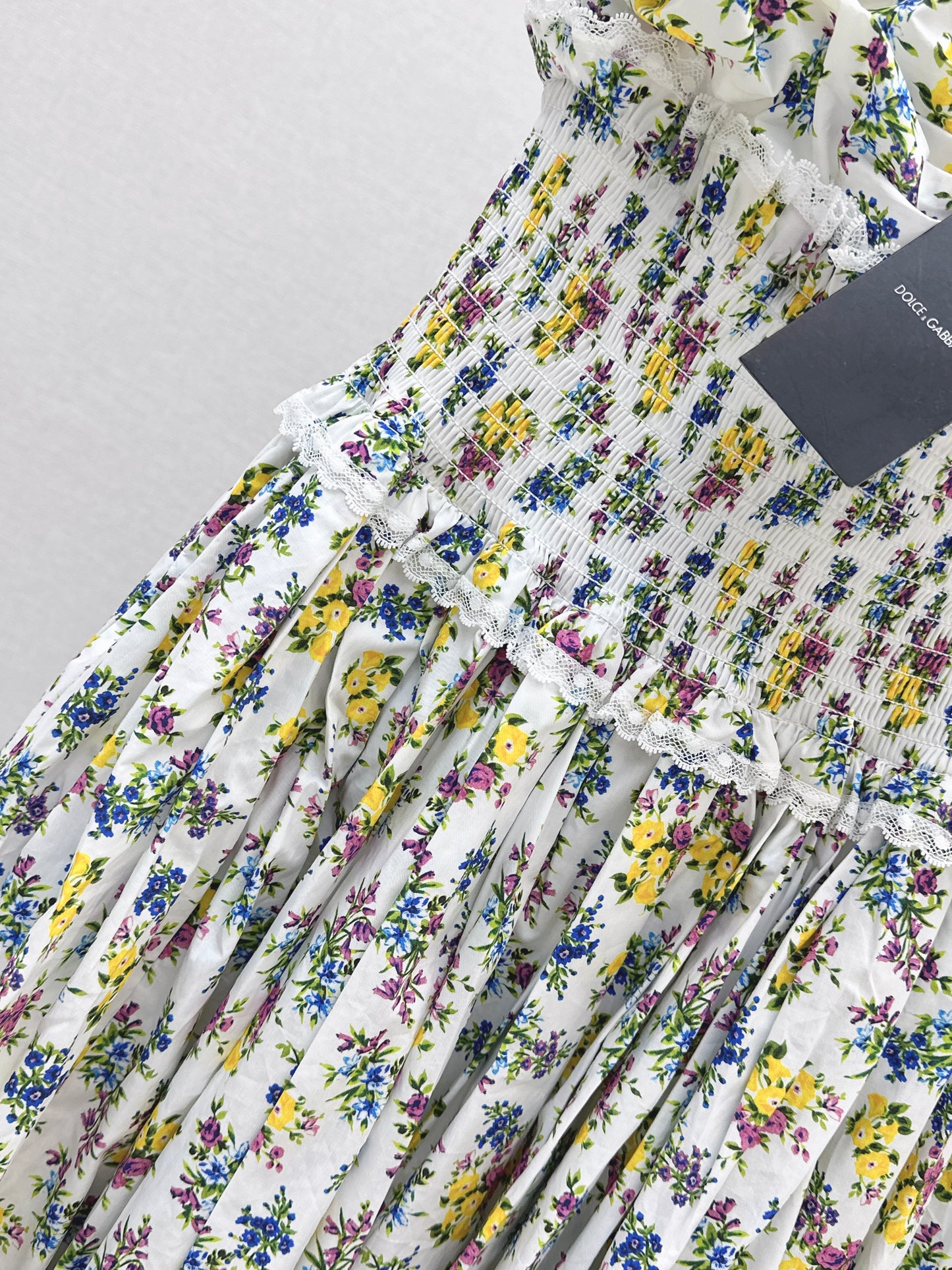26ss Floral Print Halter Neck Strapless Dress