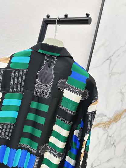 26ss Leather belt loop print jacket