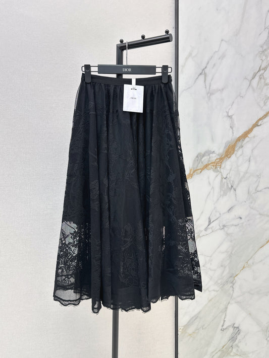 26ss Jacquard Lace Long Skirt