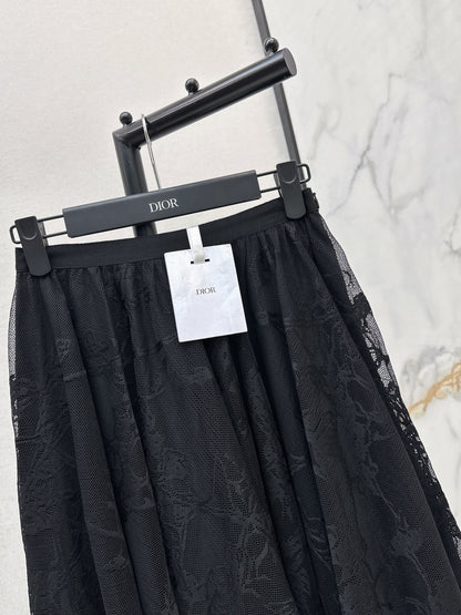 26ss Jacquard Lace Long Skirt