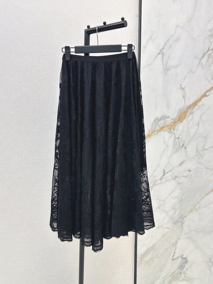 26ss Jacquard Lace Long Skirt