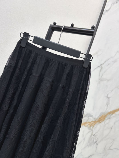26ss Jacquard Lace Long Skirt