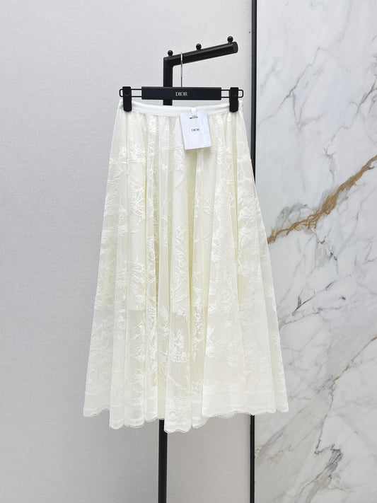 26ss Jacquard Lace Long Skirt