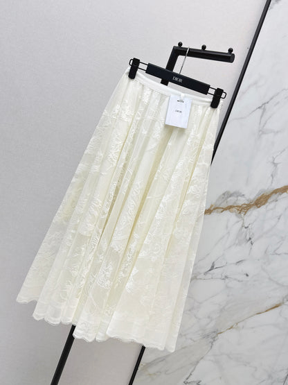 26ss Jacquard Lace Long Skirt