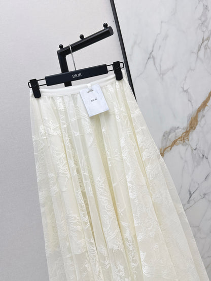 26ss Jacquard Lace Long Skirt