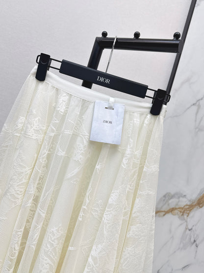 26ss Jacquard Lace Long Skirt