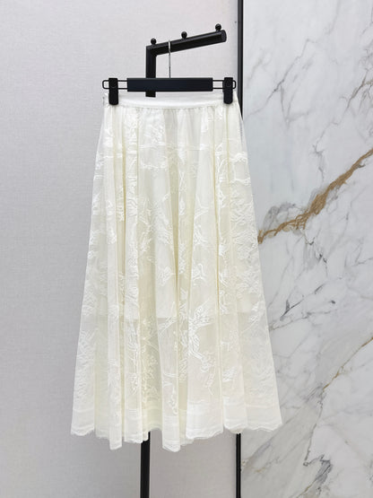 26ss Jacquard Lace Long Skirt