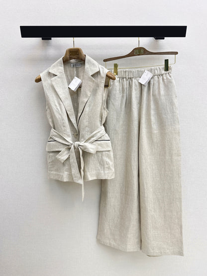 26ss Double-pocket lapel vest/trousers