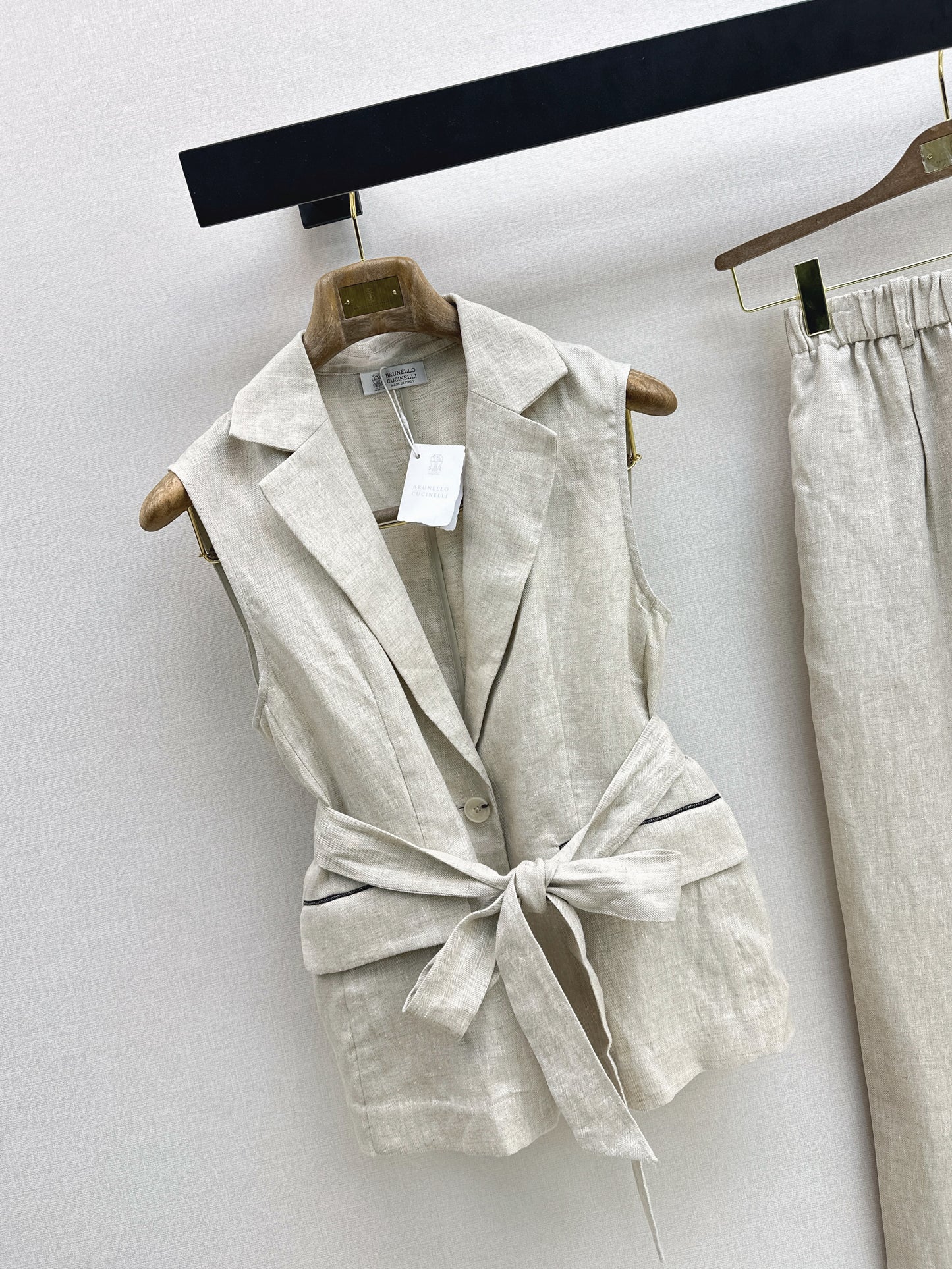 26ss Double-pocket lapel vest/trousers