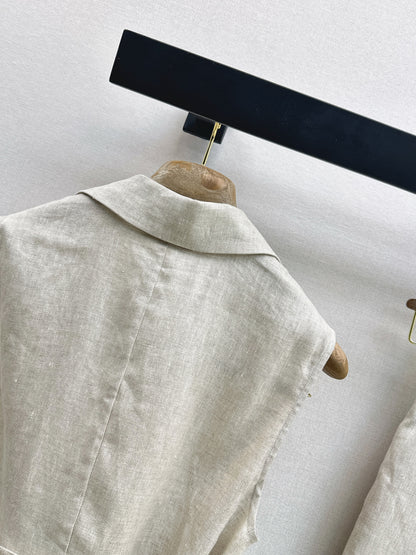 26ss Double-pocket lapel vest/trousers