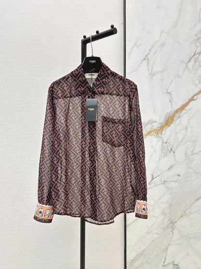 26ss Monogram Print Shirt/Elastic Waist Skirt