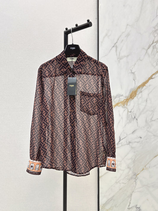 26ss Monogram Print Shirt/Elastic Waist Skirt