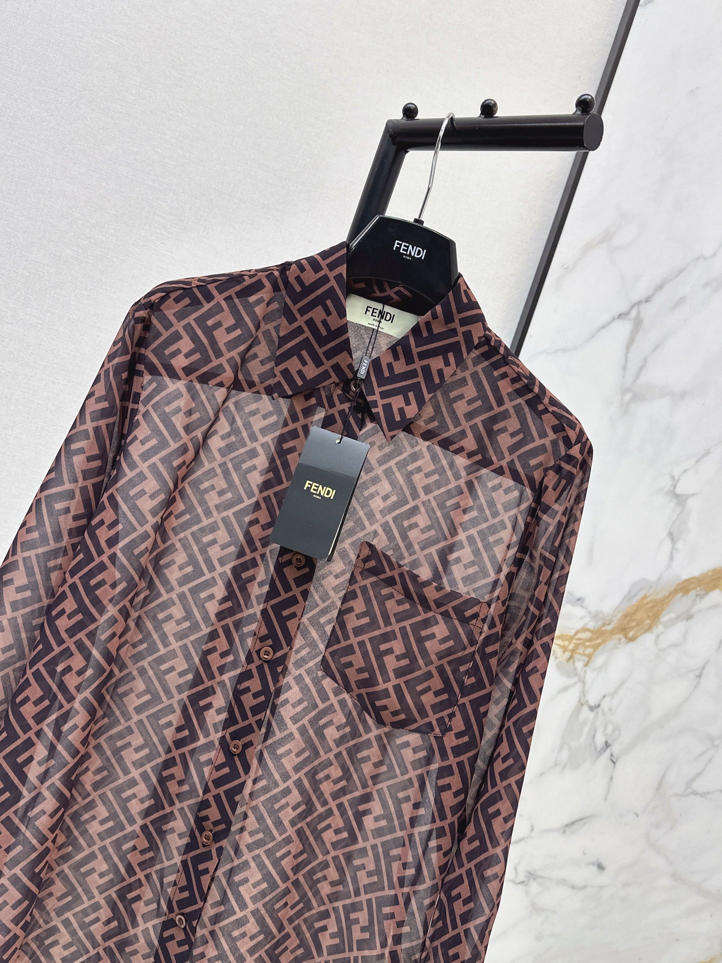 26ss Monogram Print Shirt/Elastic Waist Skirt