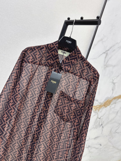 26ss Monogram Print Shirt/Elastic Waist Skirt