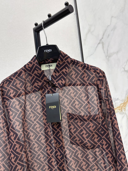 26ss Monogram Print Shirt/Elastic Waist Skirt