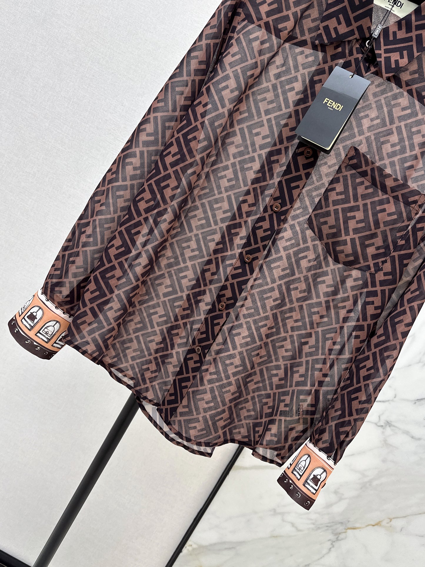 26ss Monogram Print Shirt/Elastic Waist Skirt