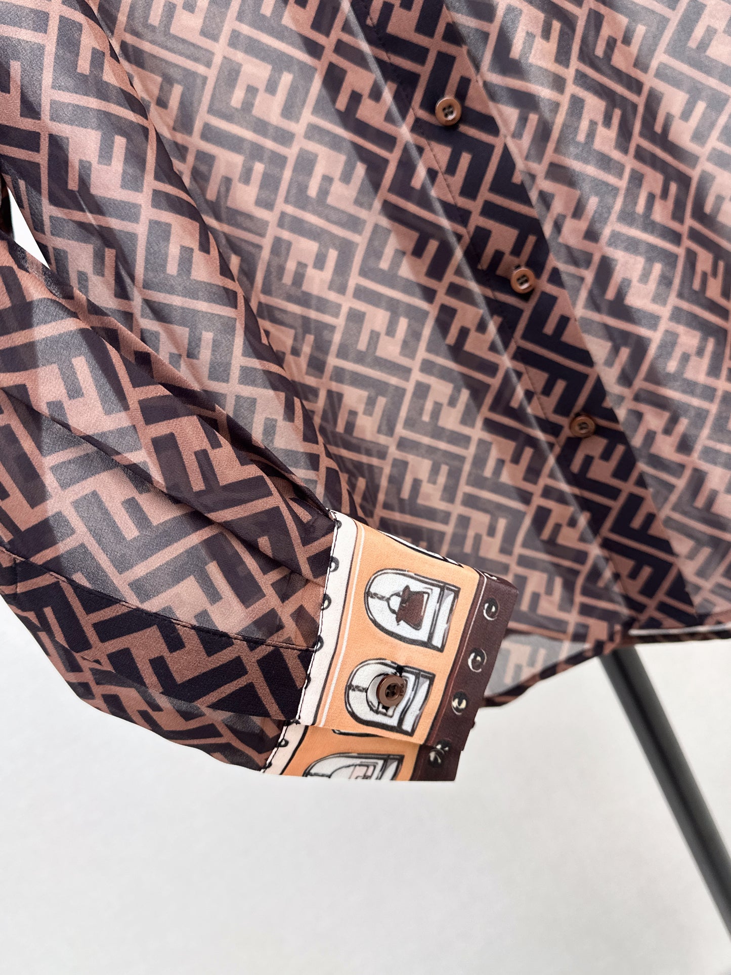 26ss Monogram Print Shirt/Elastic Waist Skirt