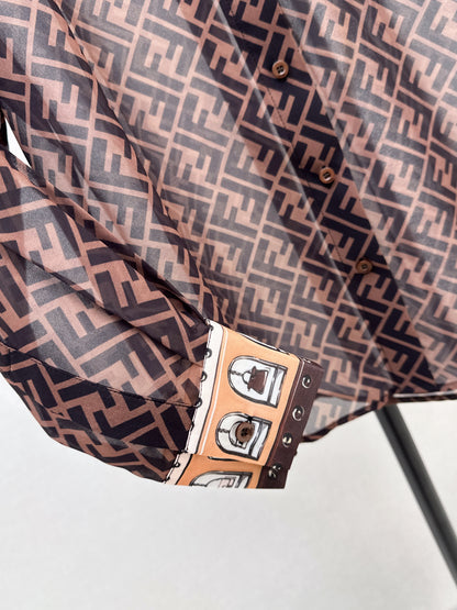 26ss Monogram Print Shirt/Elastic Waist Skirt