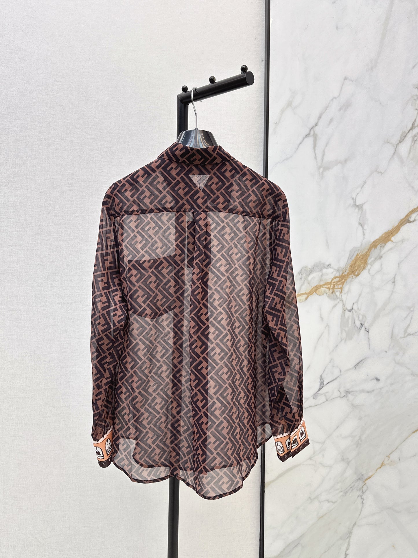 26ss Monogram Print Shirt/Elastic Waist Skirt