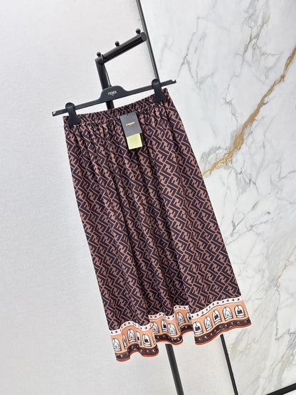 26ss Monogram Print Shirt/Elastic Waist Skirt