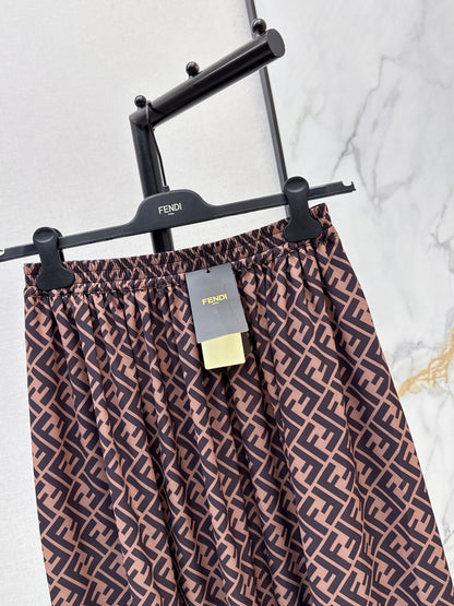 26ss Monogram Print Shirt/Elastic Waist Skirt