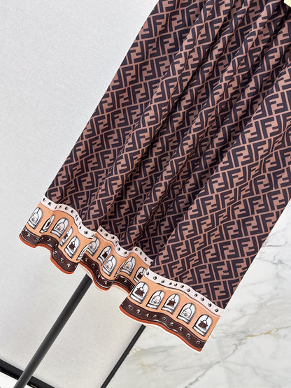 26ss Monogram Print Shirt/Elastic Waist Skirt
