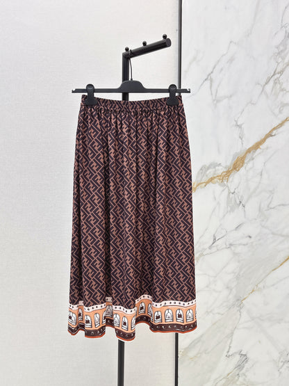 26ss Monogram Print Shirt/Elastic Waist Skirt