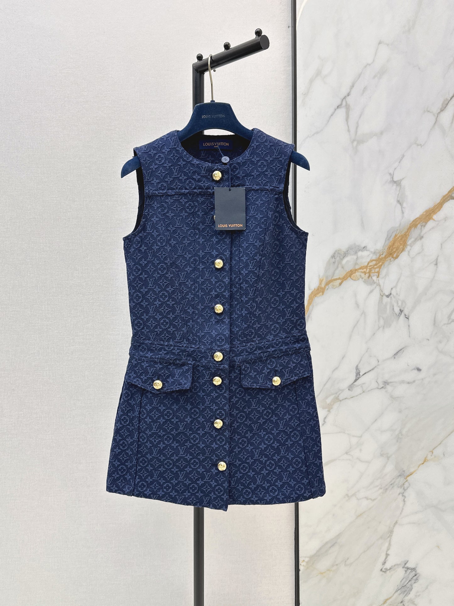 26ss Jacquard sleeveless dress
