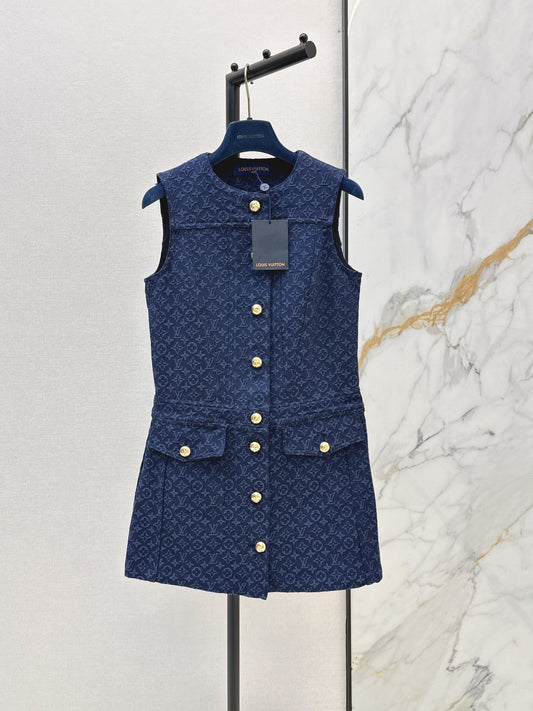 26ss Jacquard sleeveless dress