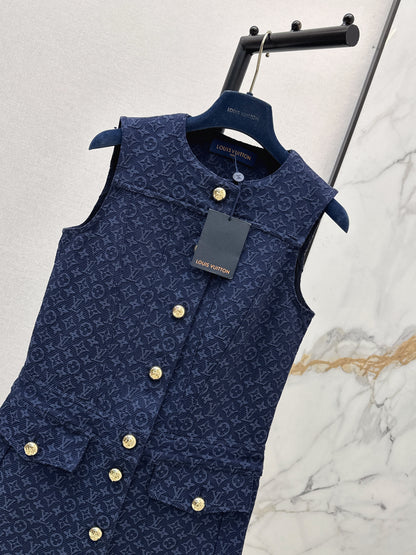26ss Jacquard sleeveless dress