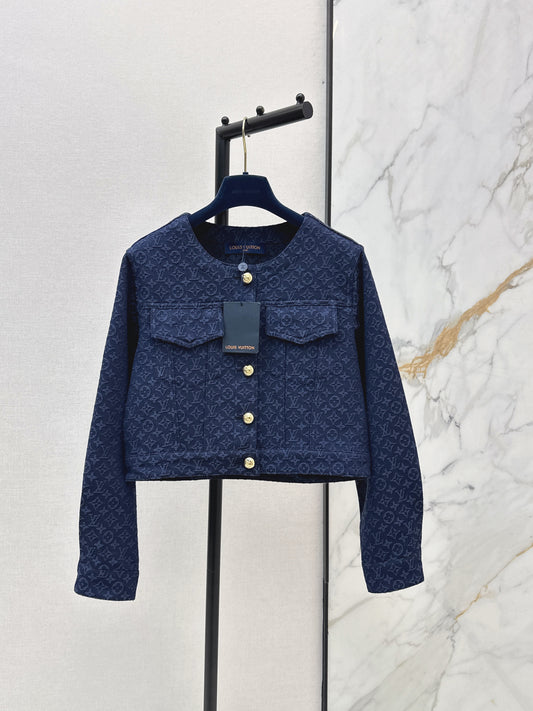 26ss Jacquard Crew Neck Short Jacket