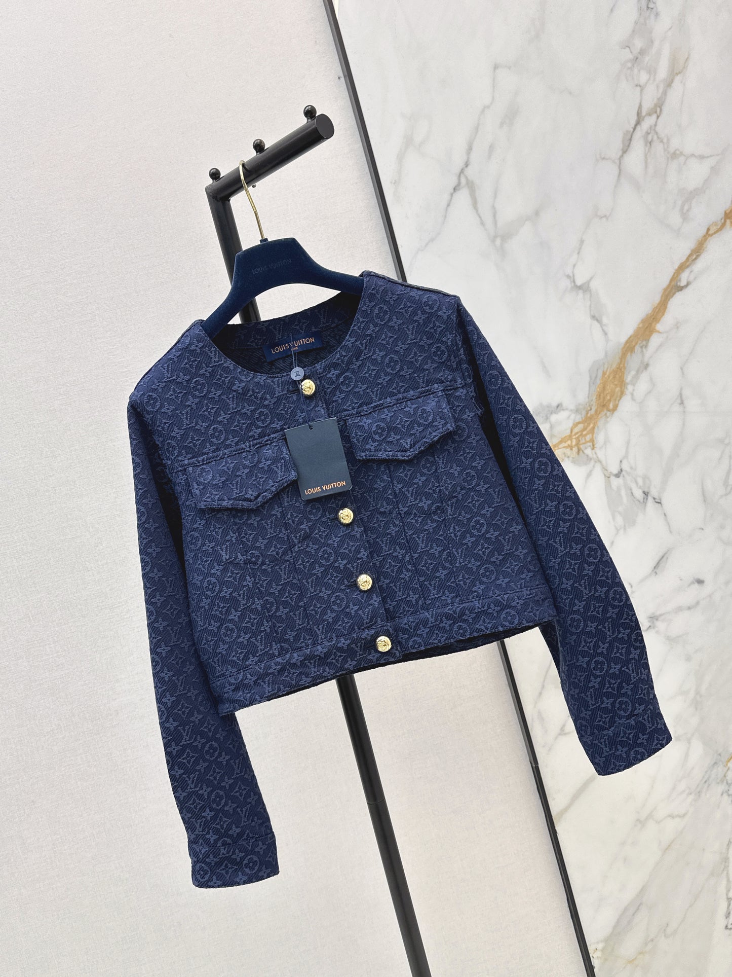 26ss Jacquard Crew Neck Short Jacket