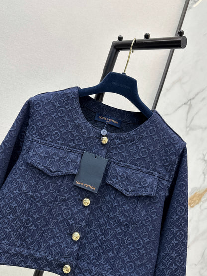 26ss Jacquard Crew Neck Short Jacket