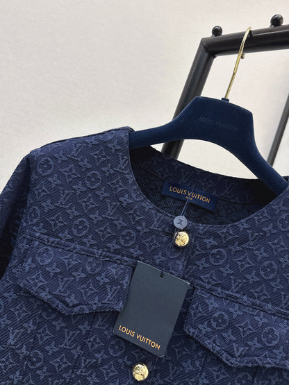26ss Jacquard Crew Neck Short Jacket