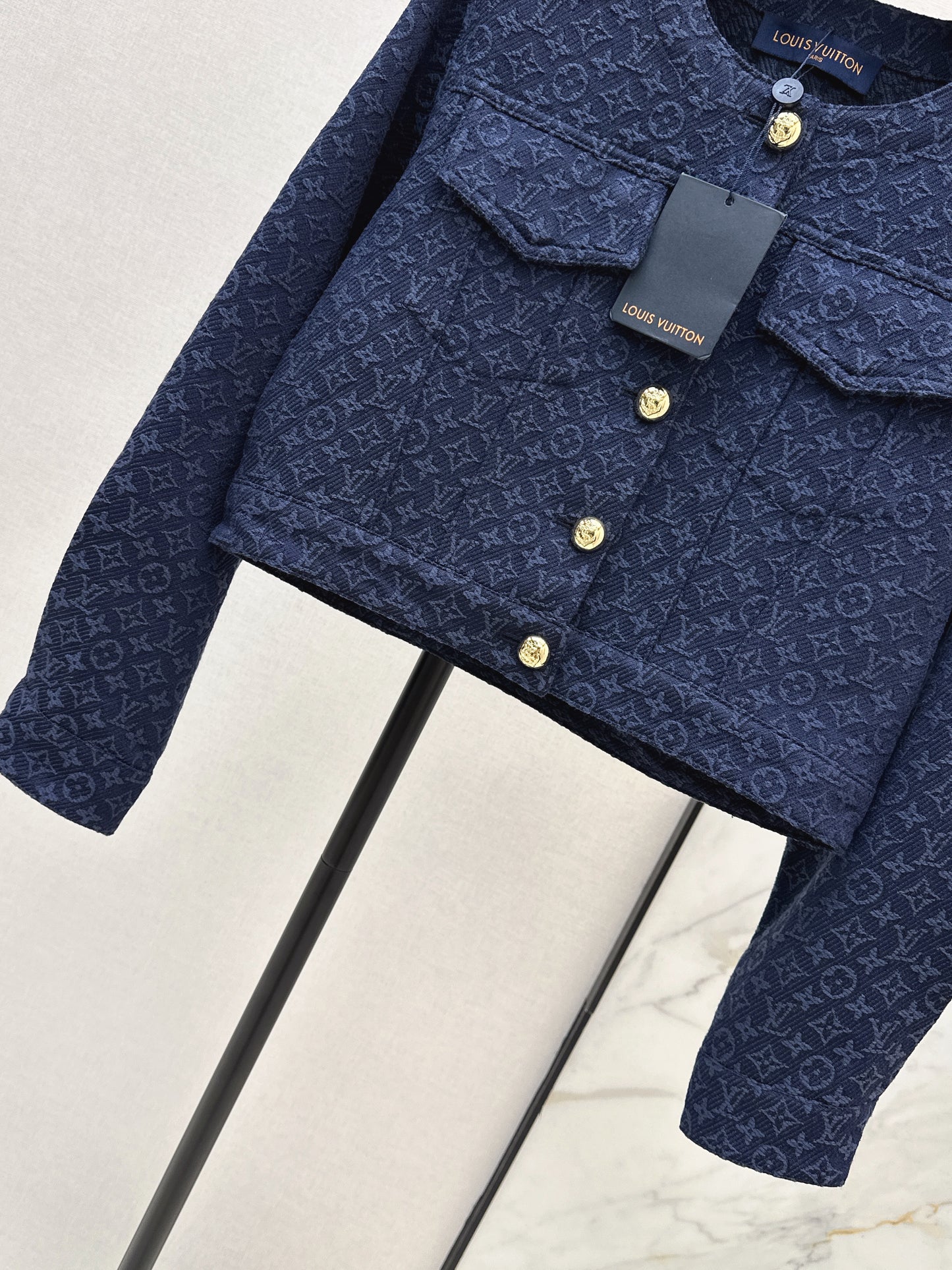 26ss Jacquard Crew Neck Short Jacket