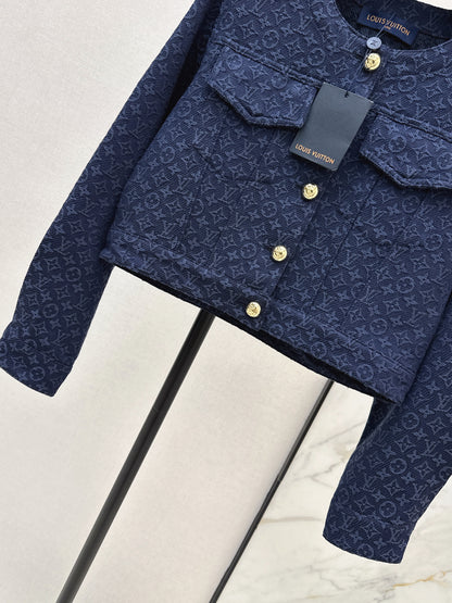 26ss Jacquard Crew Neck Short Jacket