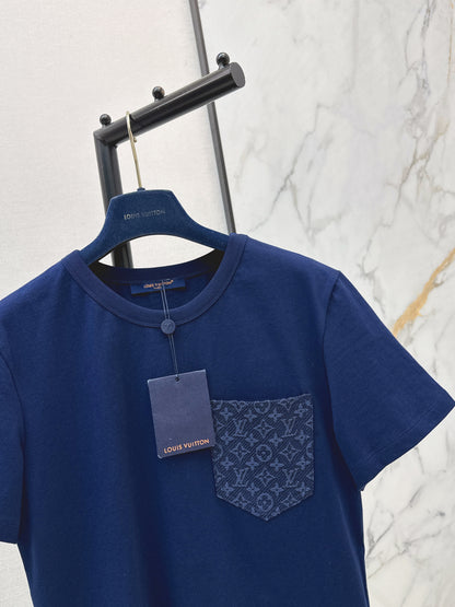 26ss Monogram pocket embellished T-shirt