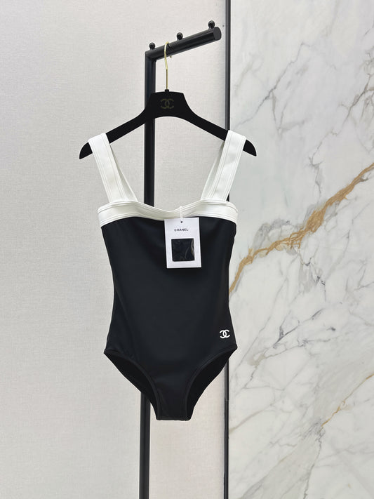 26ss Color-blocked one-piece swimsuit