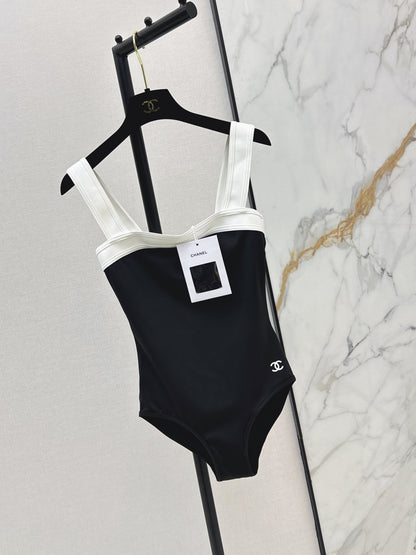 26ss Color-blocked one-piece swimsuit