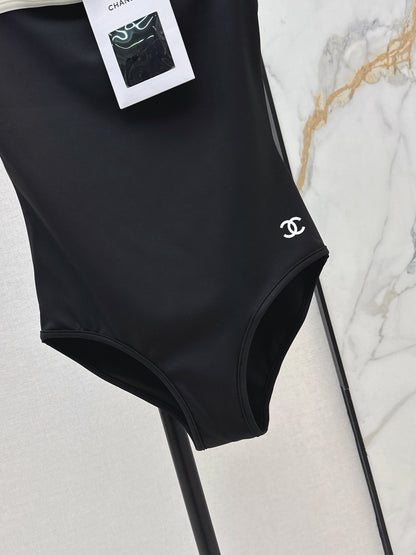 26ss Color-blocked one-piece swimsuit
