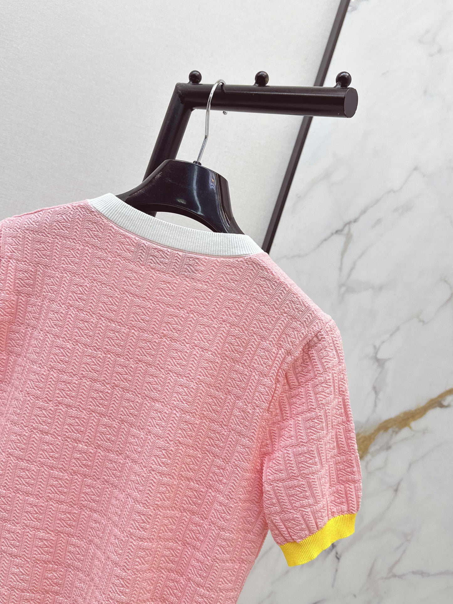 26ss Macaron Color Scheme 3D Knit T-Shirt