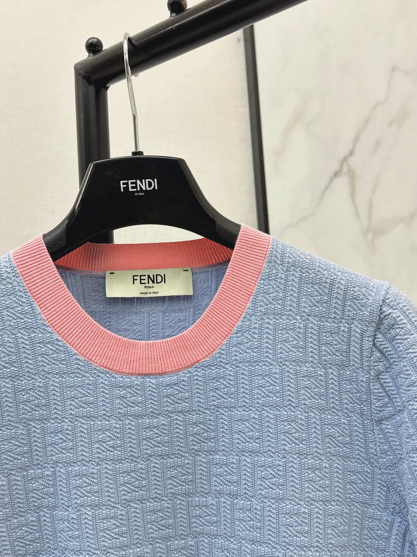 26ss Macaron Color Scheme 3D Knit T-Shirt