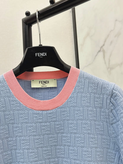 26ss Macaron Color Scheme 3D Knit T-Shirt