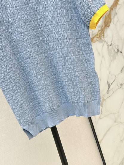 26ss Macaron Color Scheme 3D Knit T-Shirt