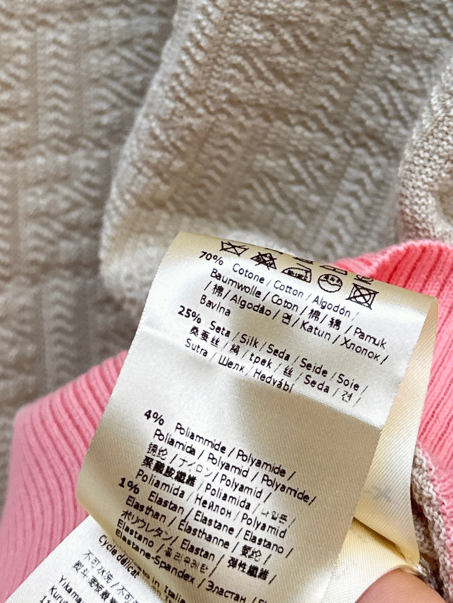 26ss Macaron Color Scheme 3D Knit T-Shirt