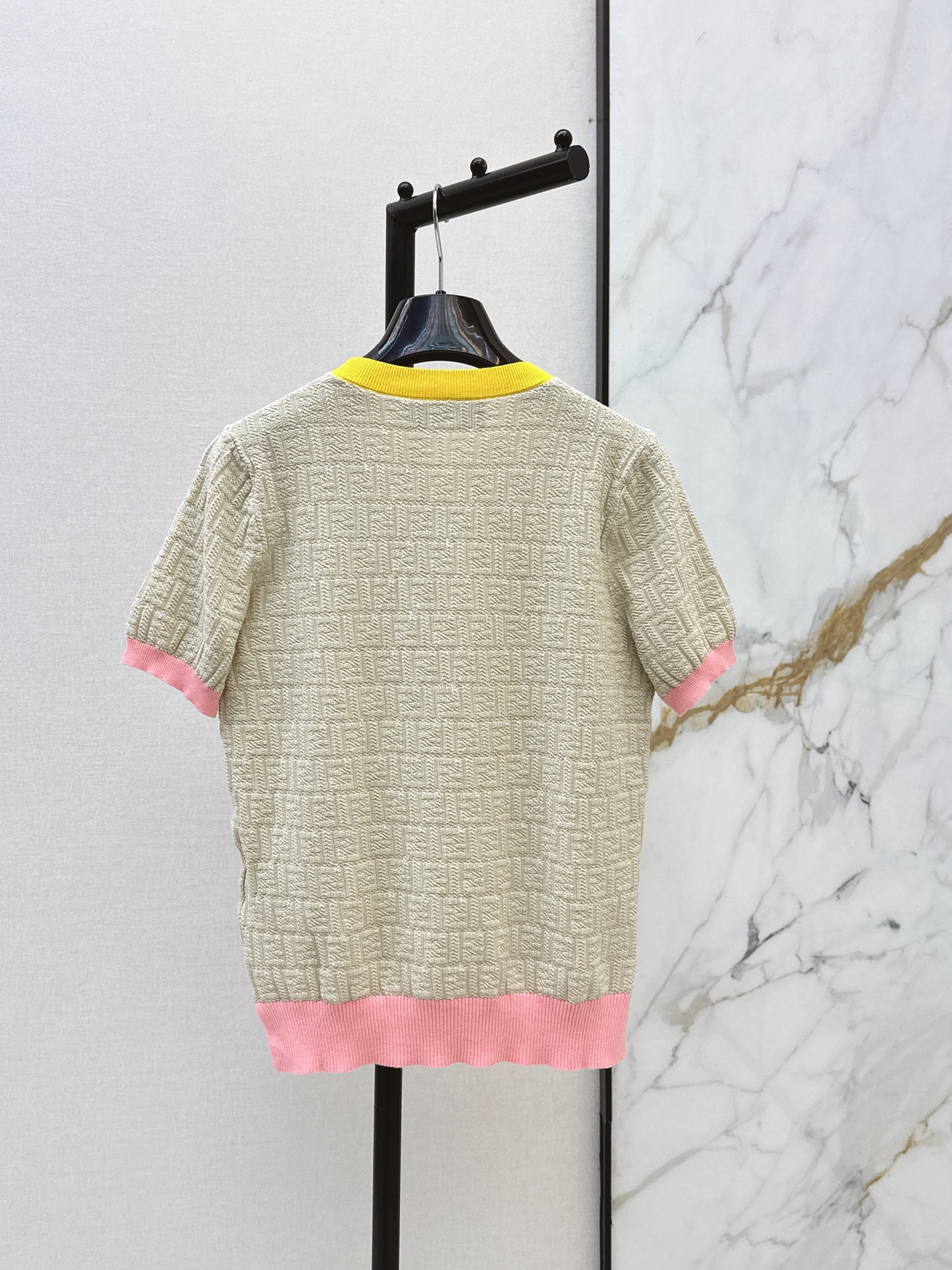 26ss Macaron Color Scheme 3D Knit T-Shirt